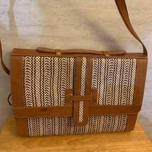 NWT Kikapu Safari Bag by Kendi Amani Weaved Briefcase Crossbody Purse